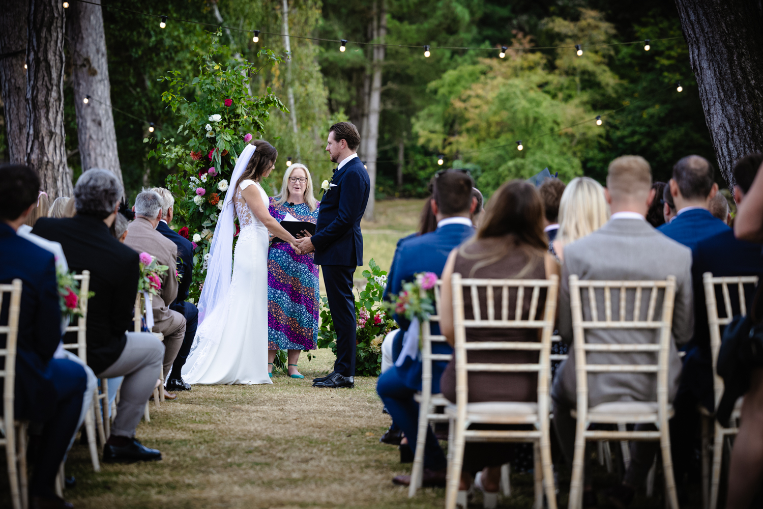 Deb Reed Celebrant Colchester Essex, officiating at the wedding of Cheyney and Albert.
